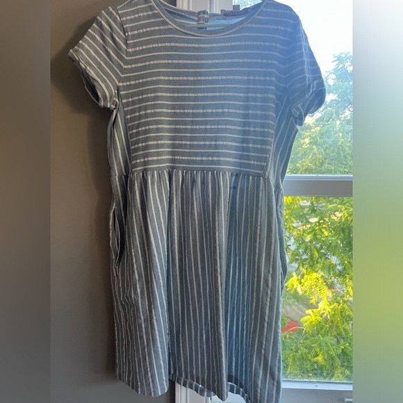 Loft Blue and White Midi/Knee Length Dress - Picture 2 of 5